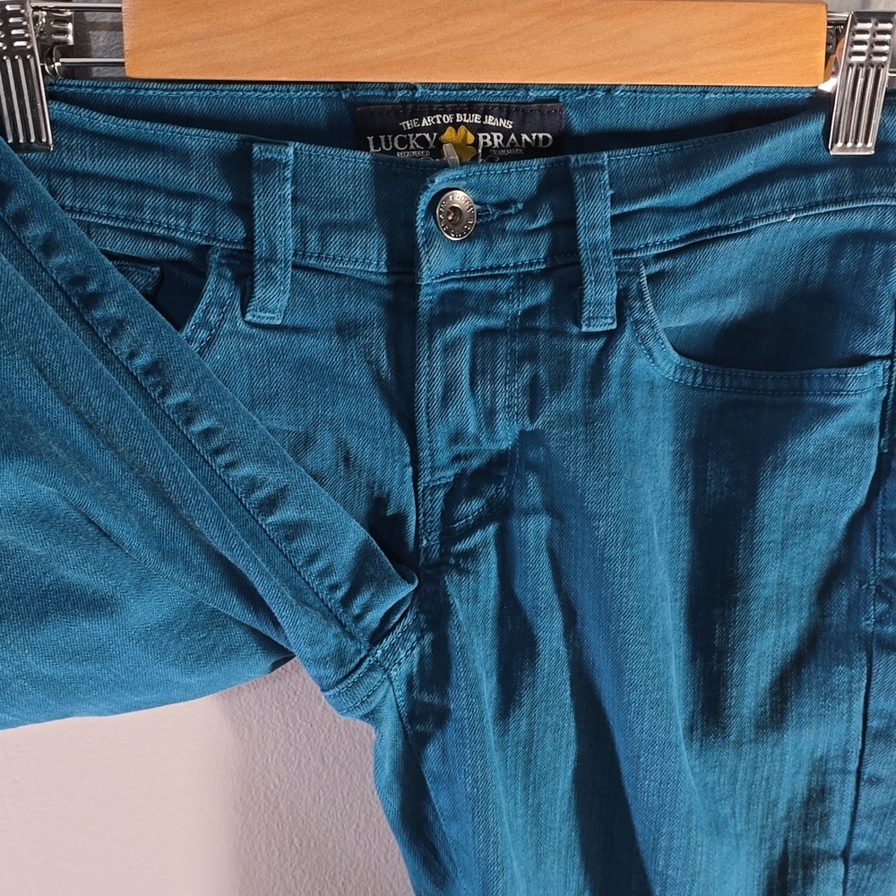 Lucky Brand Jeans Women's Size 4 Crayola teal Blue Ankle Jeans - Picture 4 of 13